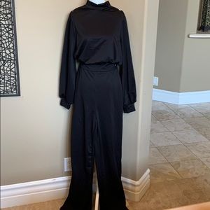 Open back long sleeve jumpsuit